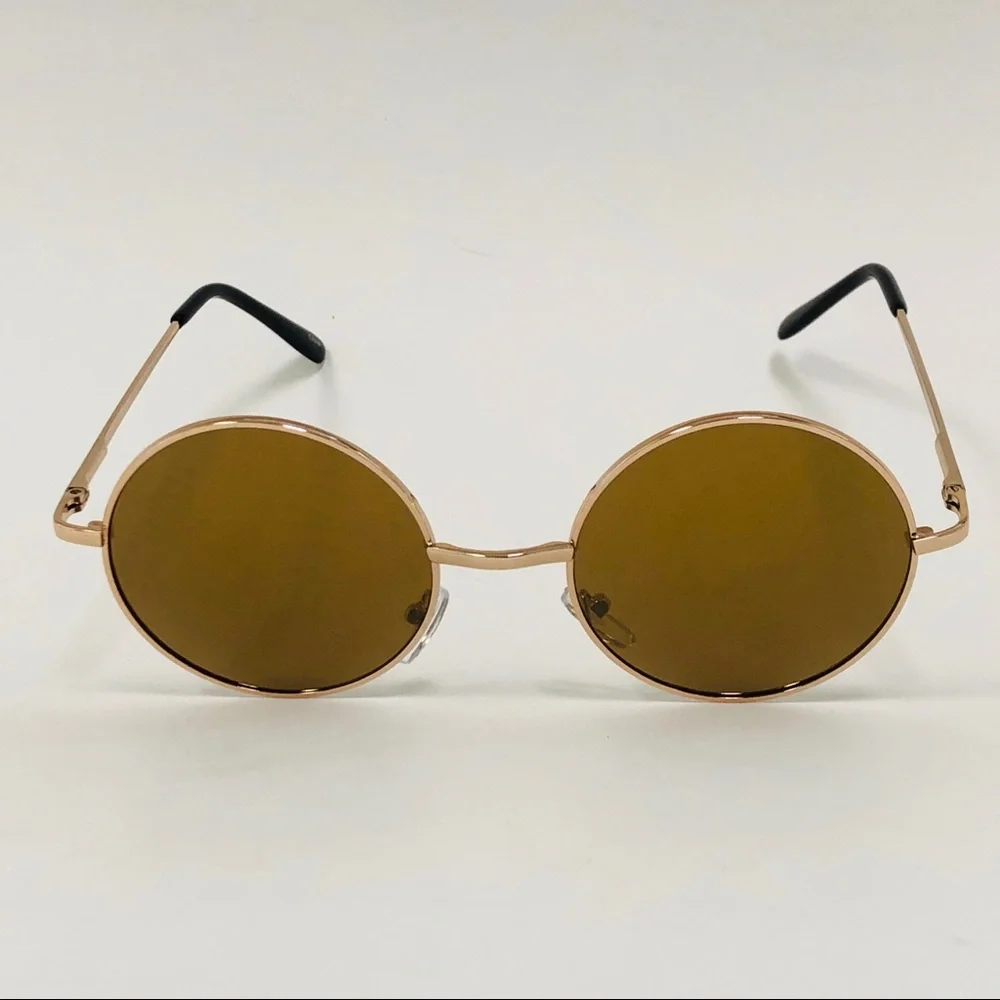 Sunglasses Round Frame Metal Hippie Style Retro 90s Shades Elegant‎ Classy